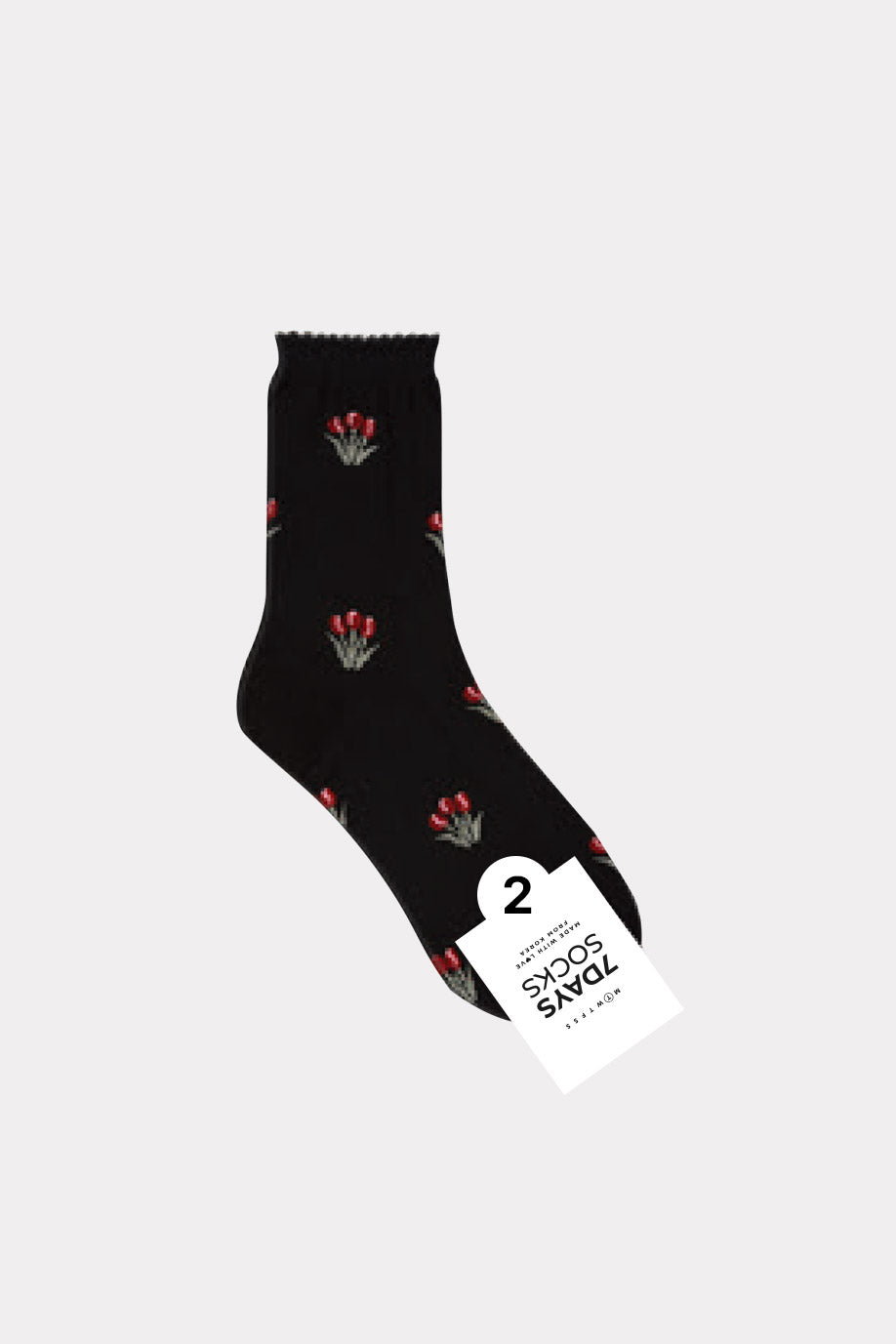 Women's Crew See-Through Tulip Check Socks
