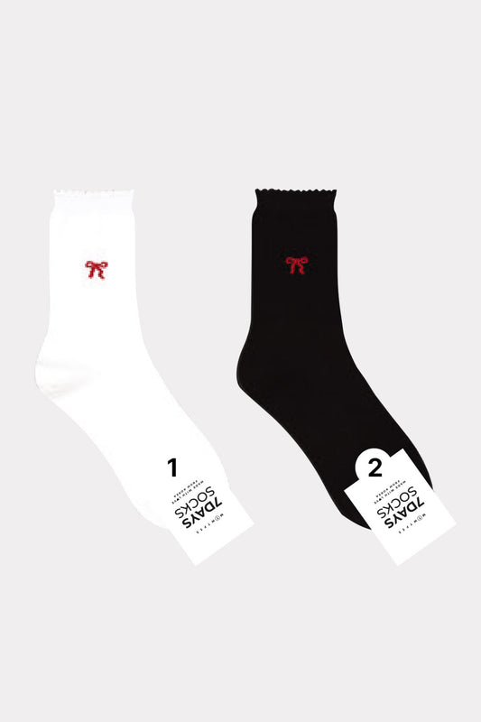 Women's Crew See-Through Point Ribbon Socks
