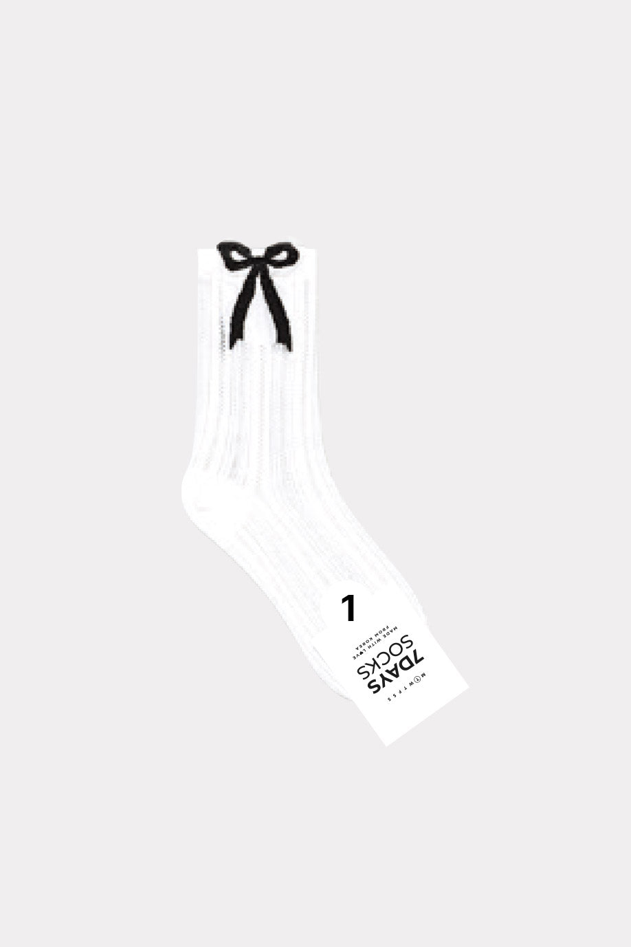 Women's Crew See-Through Big Ribbon Socks