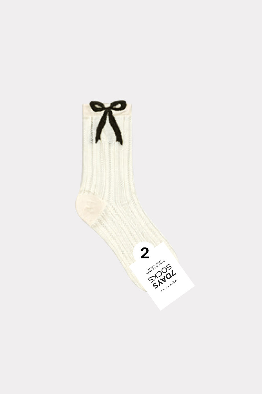 Women's Crew See-Through Big Ribbon Socks