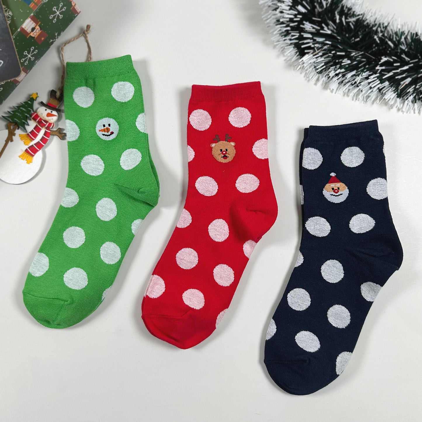 Women's Crew Cute Santa Friends Socks