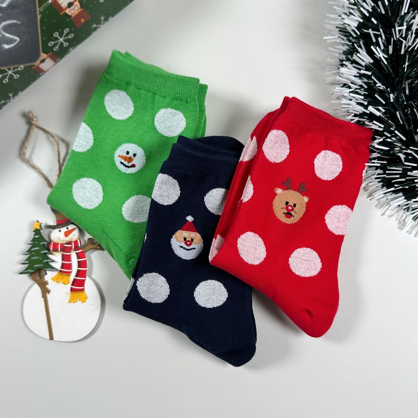 Women's Crew Cute Santa Friends Socks