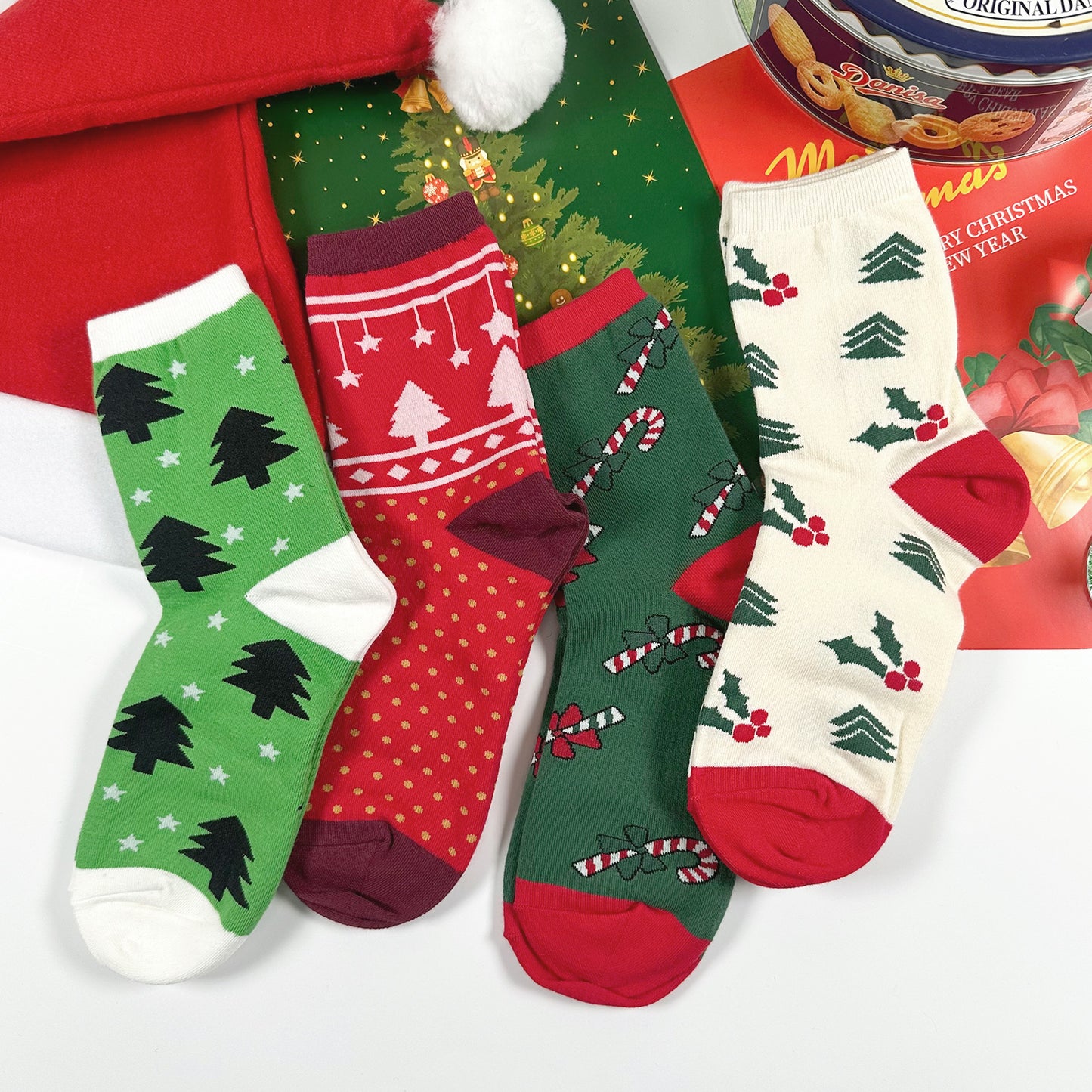 Women's Crew Christmas Tree Farm Socks