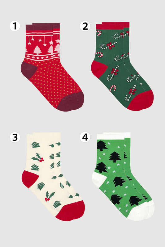 Women's Crew Christmas Tree Farm Socks