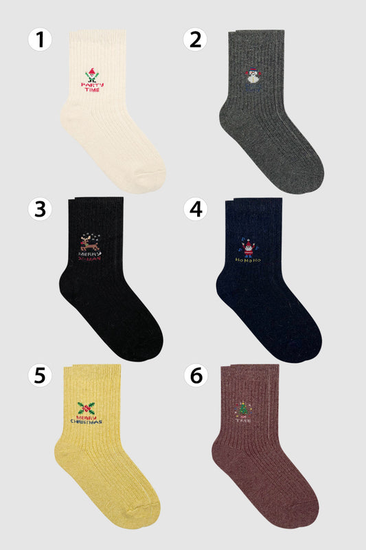 Women's Crew Angora Wool Merry Merry Socks