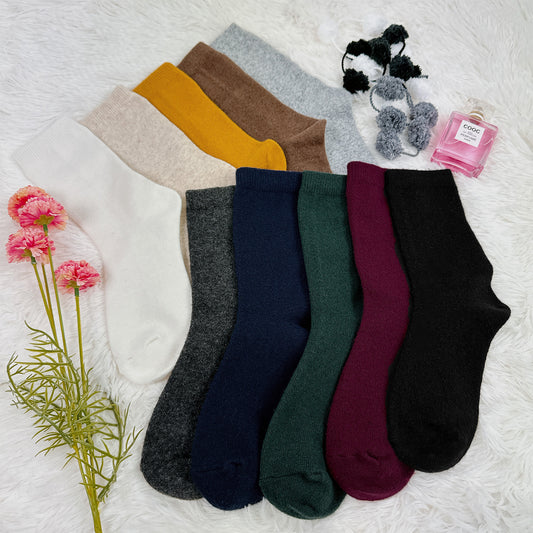 Women's Crew Winter Basic Lamb's Wool Cashmere Socks