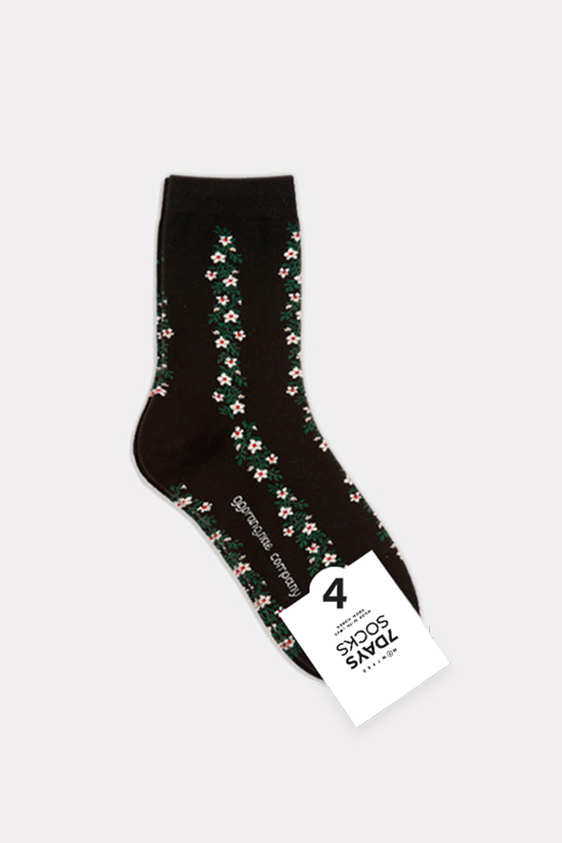 Women's Crew Vine Flower Socks