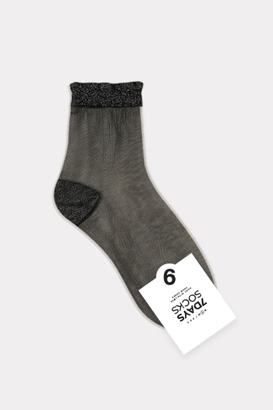 Women's Crew See-Through Glitter Socks