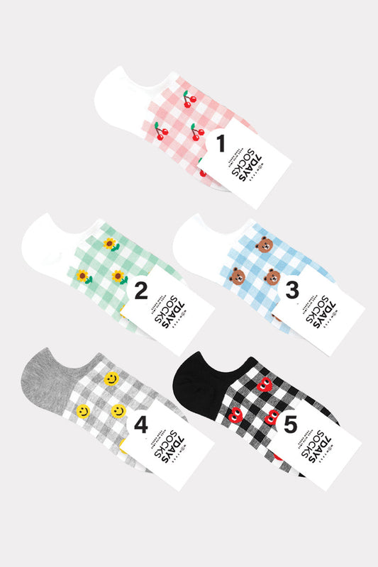 Women's Ankle Random Check Socks