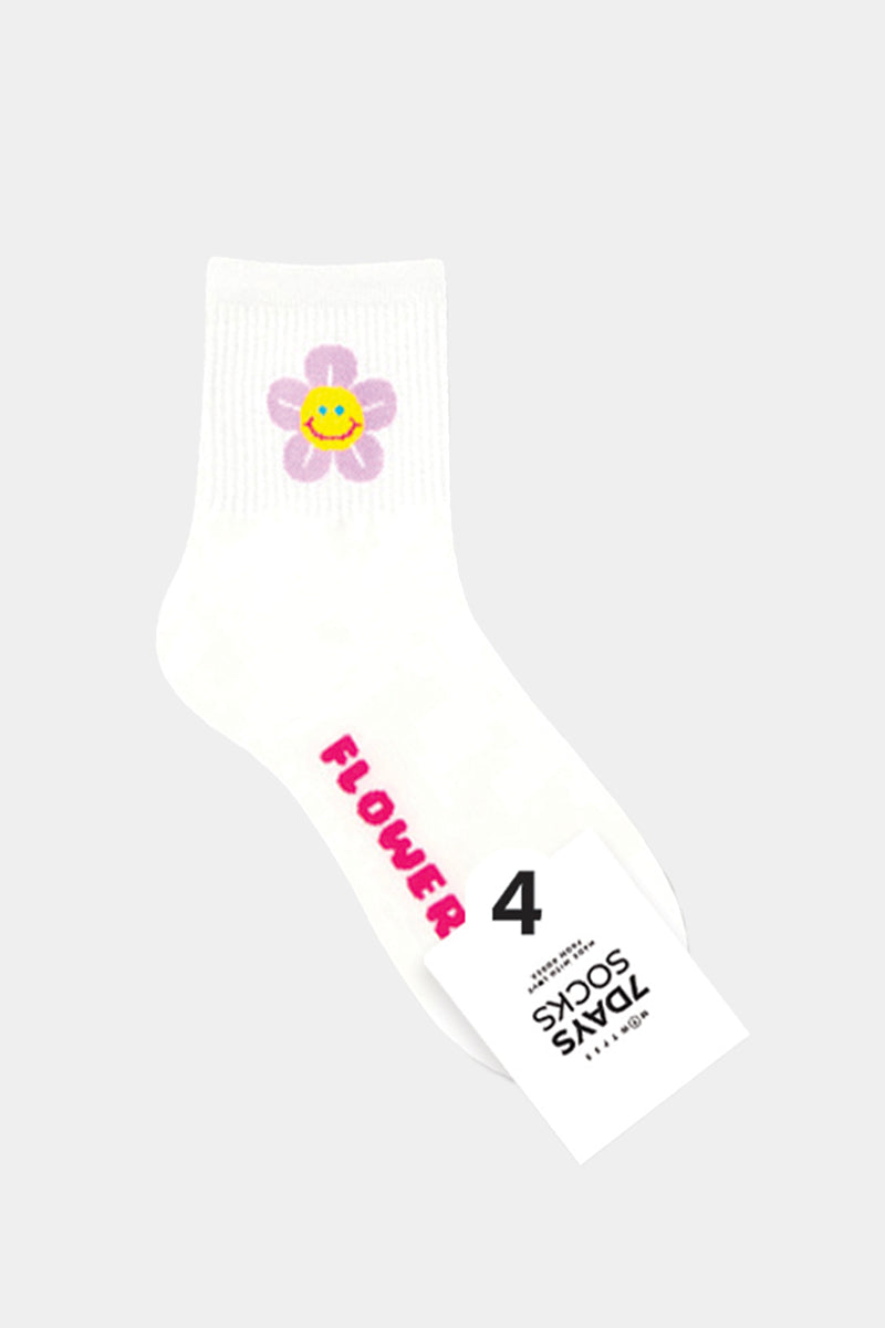 Women's Crew Flower Smile Socks