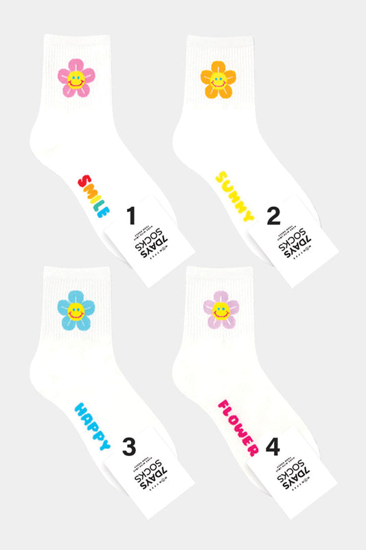 Women's Crew Flower Smile Socks