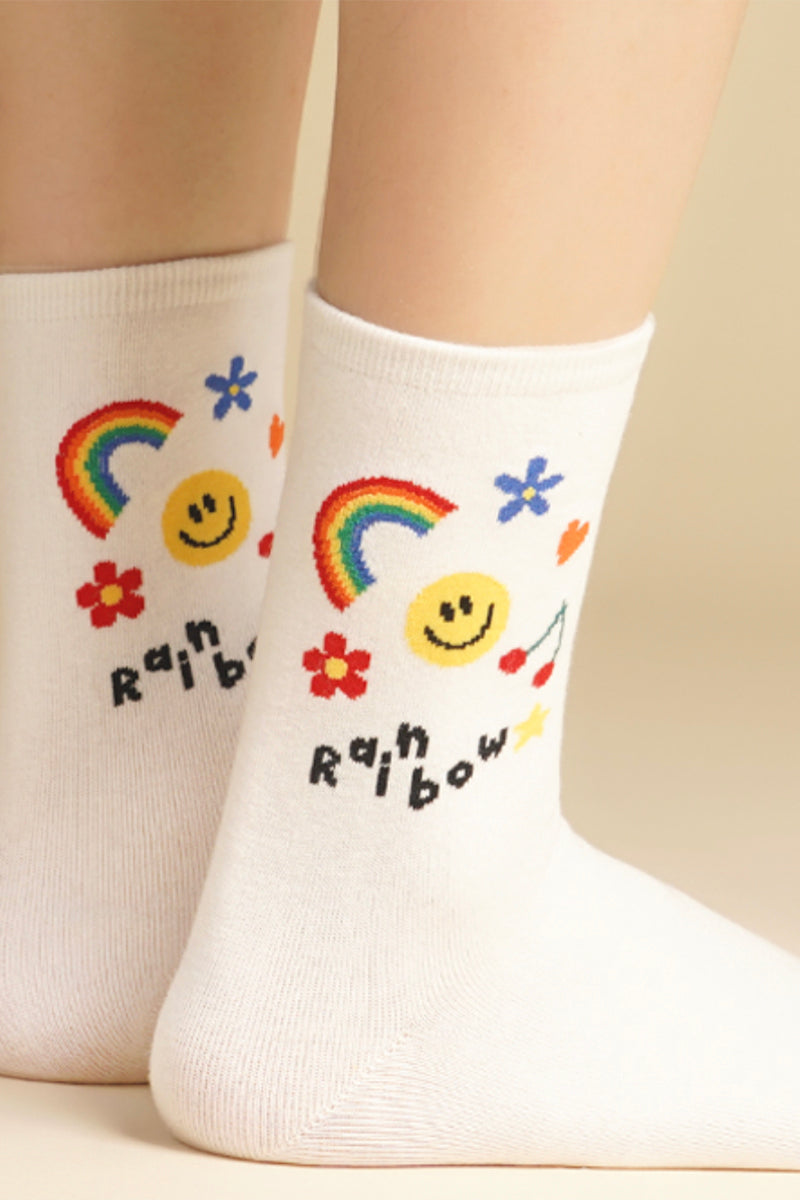 Women's Crew Rainbow Smile Day Socks