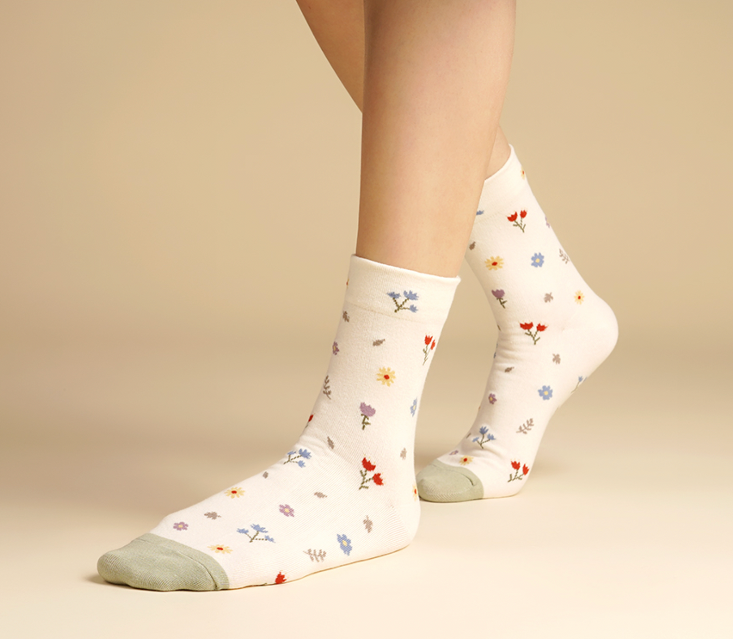 Women's Crew Vintage Small Flower Socks