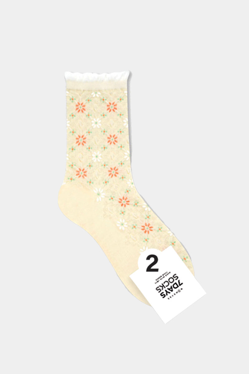 Women's Crew Flower Lace Socks