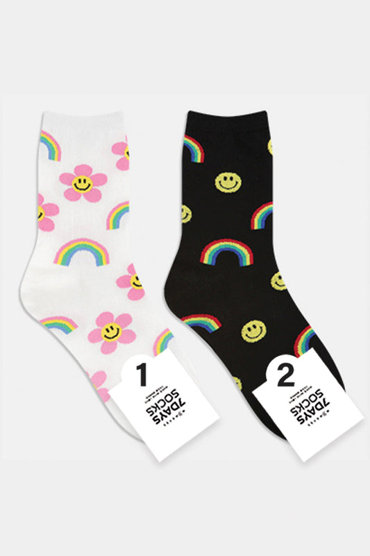 Women's Crew Smile Rainbow Socks