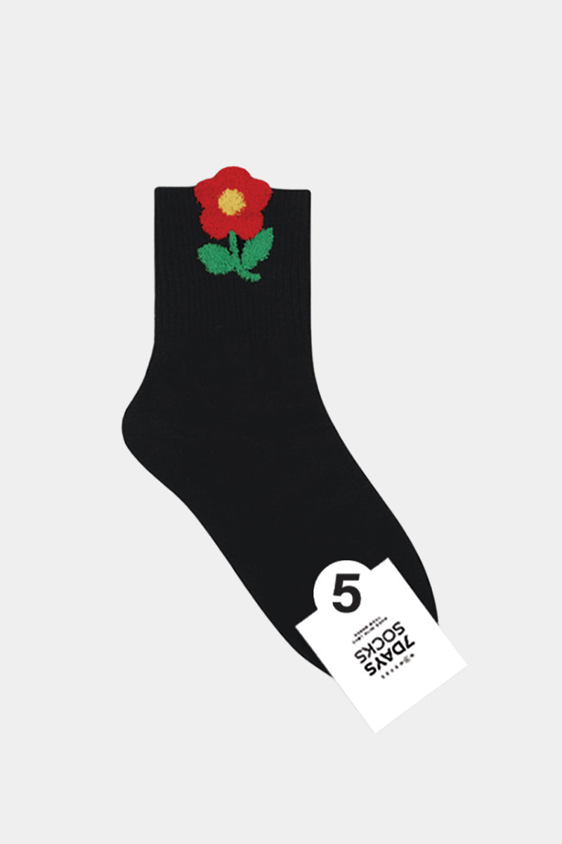 Women's Crew Shaggy Flower Socks