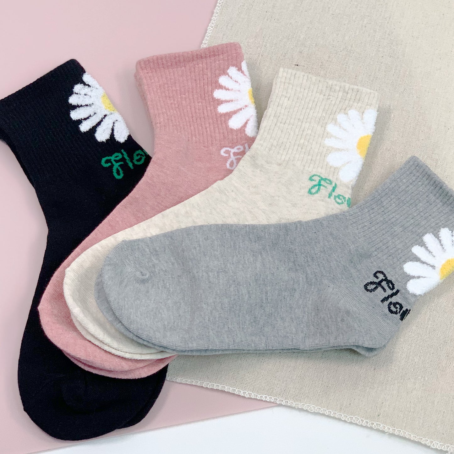 Women's Crew Blooming Flower Socks