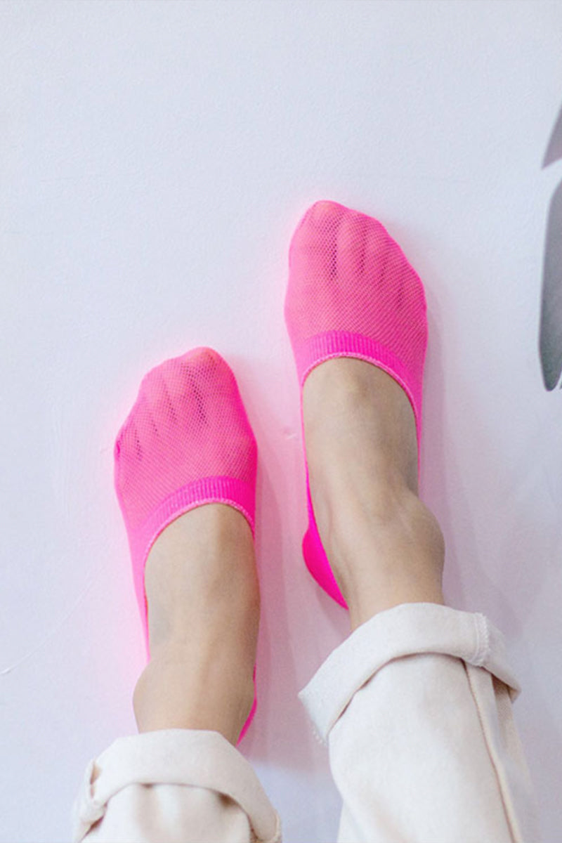 Women's No Show Neon Mesh See-Through Socks