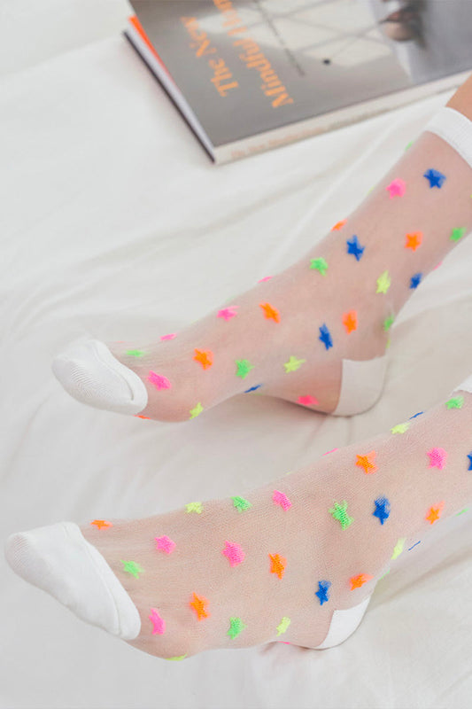 Women's Crew See-Through Star Socks