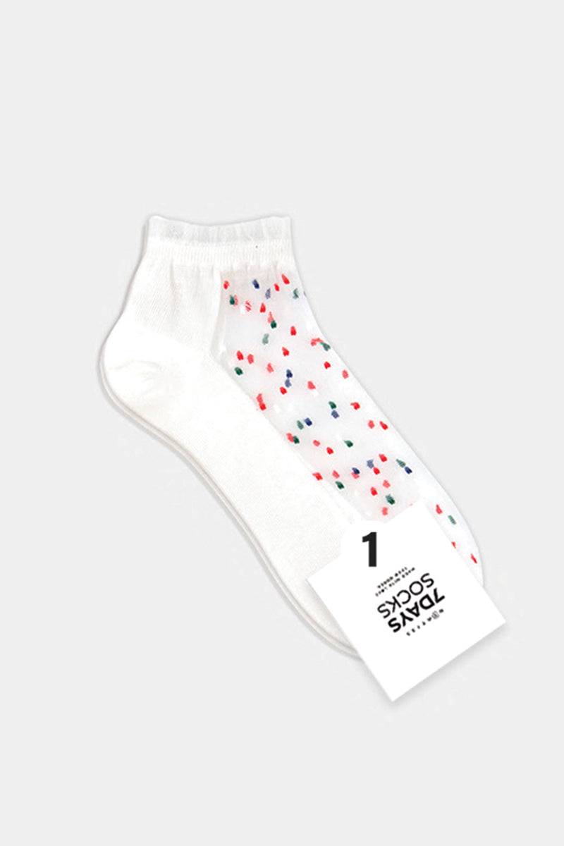 Women's Ankle Multi Dot See-Through Socks