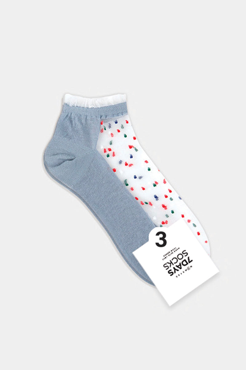 Women's Ankle Multi Dot See-Through Socks