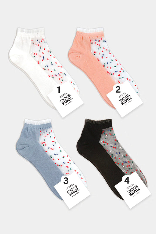 Women's Ankle Multi Dot Sheer Socks