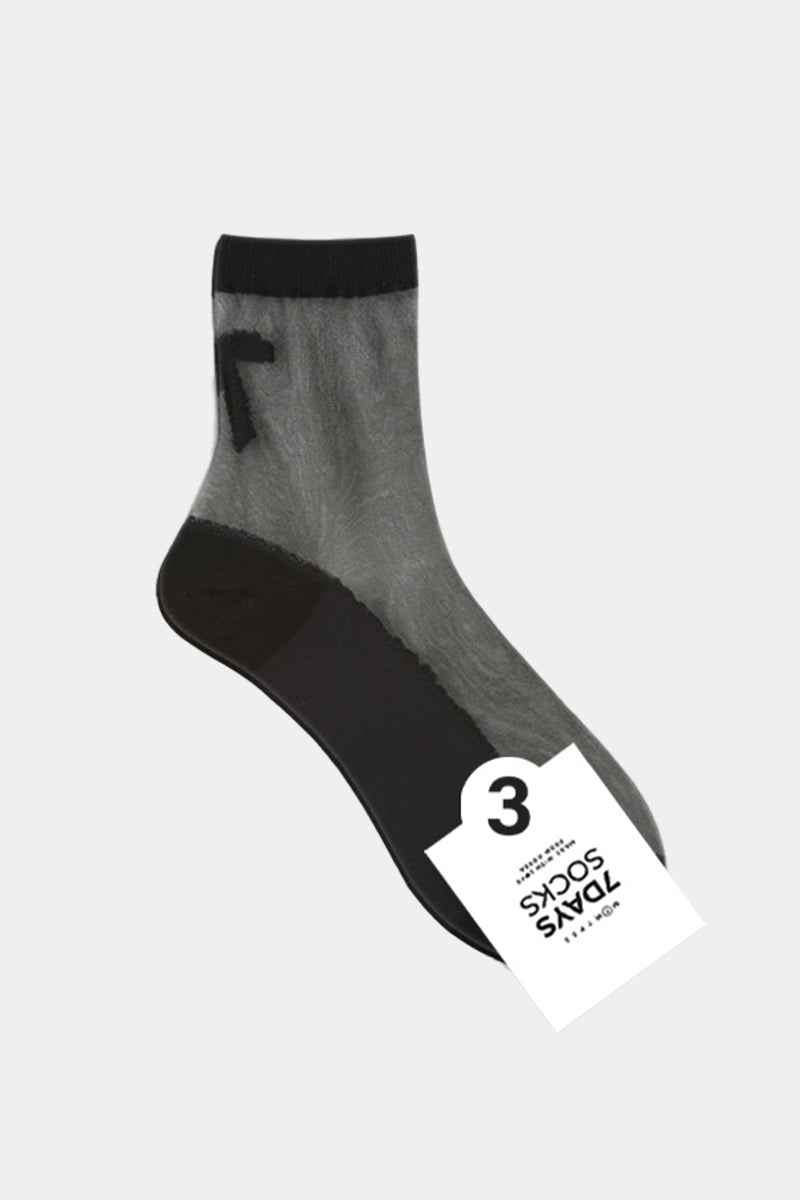 Women's Ankle See-Through Ribbon Socks