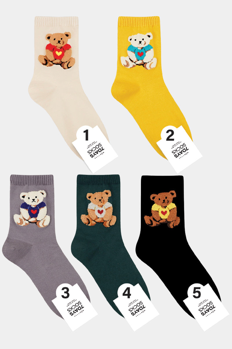 Women's Crew T-shirt Bear Socks
