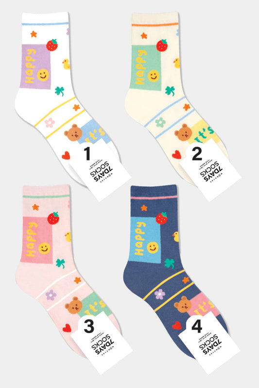 Women's Crew Diary Deco Smile Socks