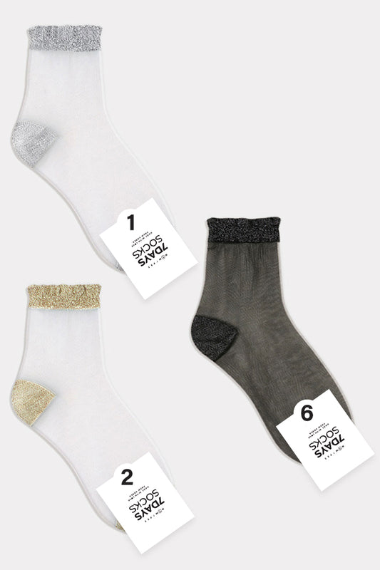 Women's Crew See-Through Glitter Socks