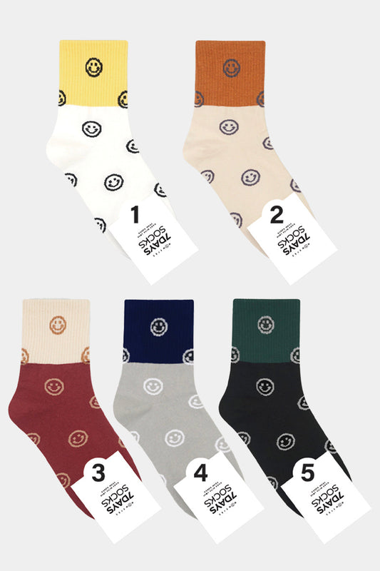 Women's Crew Two-tone Smile Socks