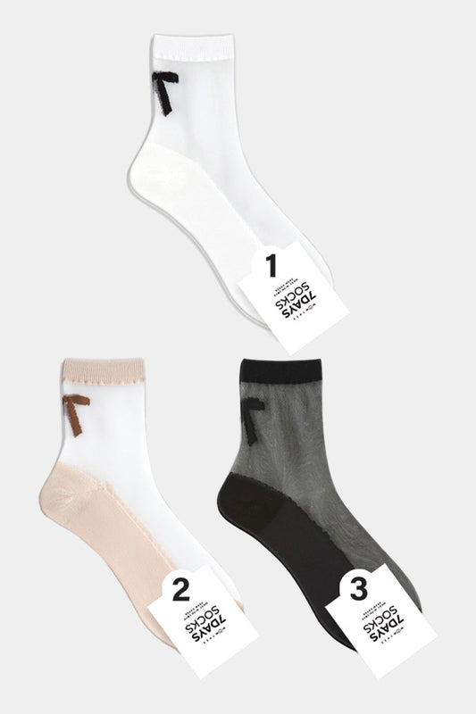 Women's Ankle See-Through Ribbon Socks