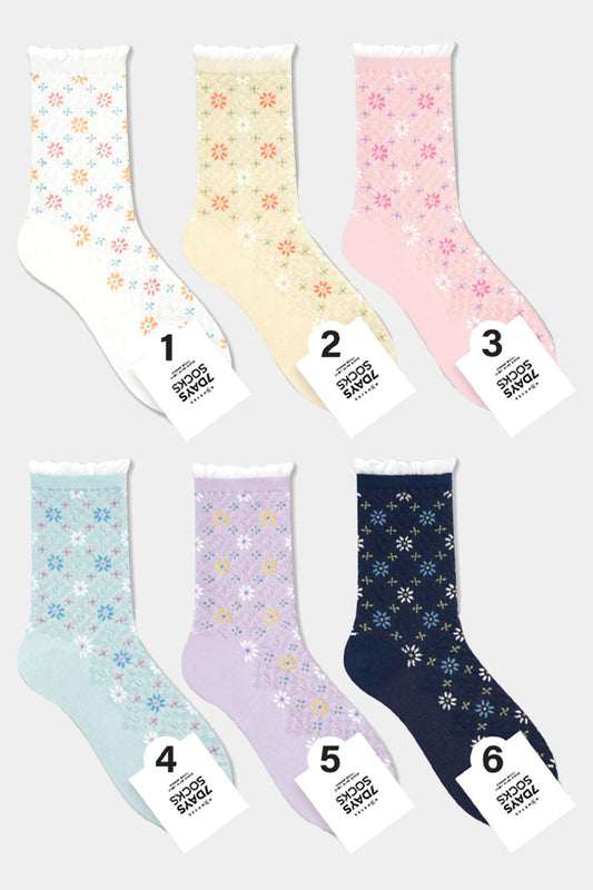 Women's Crew Flower Lace Socks
