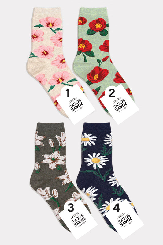 Women's Crew Real Flower Socks