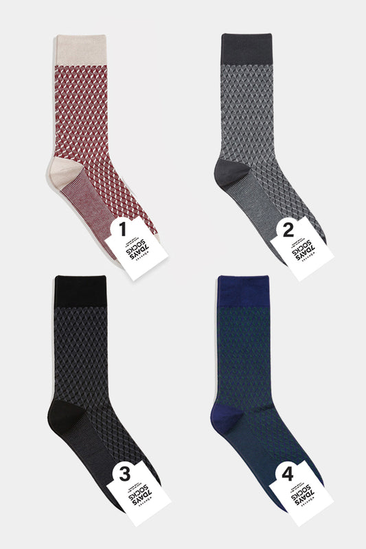 Men's Crew Cube Jacquard Socks