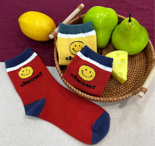 Women's Crew Smile Cheese Socks